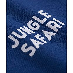 Babyhug Cotton Knit Full Sleeves Night Suit With Tiger Print - Navy Blue