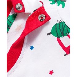 Babyhug 100% Cotton Knit Full Sleeves Co-ords Night Suit With Vehicle Print - White