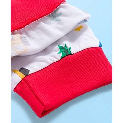 Babyhug 100% Cotton Knit Full Sleeves Co-ords Night Suit With Vehicle Print - White
