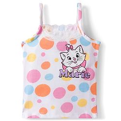 Babyhug Disney Single Jersey Knit Sleeveless Slips with Marie Graphic Pack of 3 - White Lilac & Pink