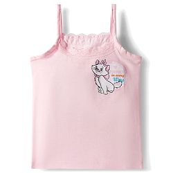 Babyhug Disney Single Jersey Knit Sleeveless Slips with Marie Graphic Pack of 3 - White Lilac & Pink