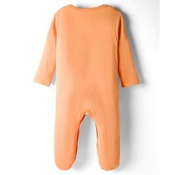 Babyhug Disney Interlock Knit Sleepsuits With Minnie Mouse Graphics Pack Of 2 - Orange & Light Blue