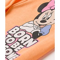 Babyhug Disney Interlock Knit Sleepsuits With Minnie Mouse Graphics Pack Of 2 - Orange & Light Blue
