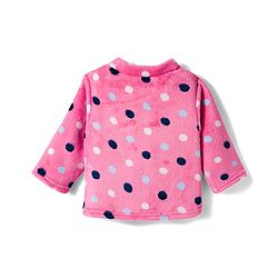 Babyhug Velour Knit Full Sleeves Co-ords Night Suit With Polka Dots - Pink