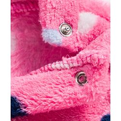 Babyhug Velour Knit Full Sleeves Co-ords Night Suit With Polka Dots - Pink