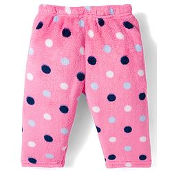 Babyhug Velour Knit Full Sleeves Co-ords Night Suit With Polka Dots - Pink
