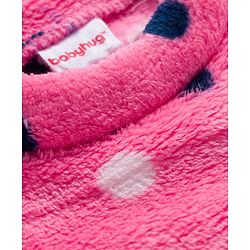 Babyhug Velour Knit Full Sleeves Co-ords Night Suit With Polka Dots - Pink