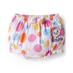 Babyhug Disney Lycra Knit Bloomer with Marie Graphic & Bow Applique Pack of 3 - Lilac White & Pink