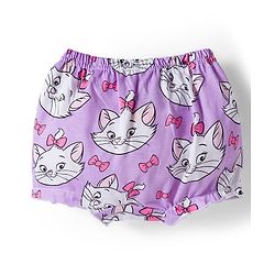 Babyhug Disney Lycra Knit Bloomer with Marie Graphic & Bow Applique Pack of 3 - Lilac White & Pink