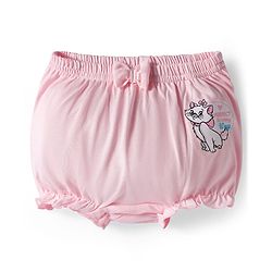 Babyhug Disney Lycra Knit Bloomer with Marie Graphic & Bow Applique Pack of 3 - Lilac White & Pink