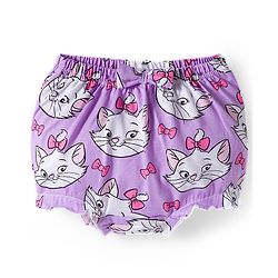 Babyhug Disney Lycra Knit Bloomer with Marie Graphic & Bow Applique Pack of 3 - Lilac White & Pink