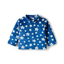 Babyhug Velour Knit Full Sleeves Winter Wear Co-ords Night Suit With Star Print - Navy Blue