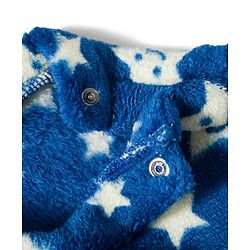 Babyhug Velour Knit Full Sleeves Winter Wear Co-ords Night Suit With Star Print - Navy Blue