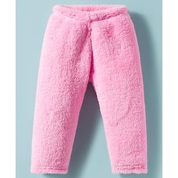 Babyhug Velour Knit Full Sleeves WInter Wear Night Suit With Bunny Print - White & Pink