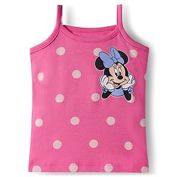 Babyhug Disney Lycra Knit Sleeveless Slips with Minnie Mouse Graphic & Polka Dot Pack of 3 - Light Blue Orange & Dark Pink
