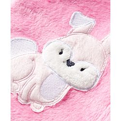 Babyhug Velour Knit Full Sleeves Winter Night Suit with Rabbit Embroidery - Pink