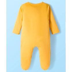 Babyhug Disney Interlock Knit Full Sleeves Footed Sleepsuit With Marie Graphics Pack Of 2 - White & Yellow