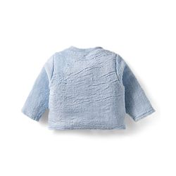 Babyhug Velour Knit Full Sleeves Winter Night Suit with Racoon Embroidery - Blue