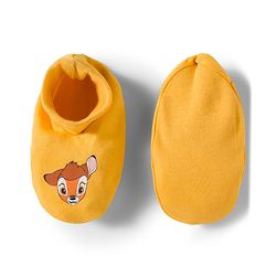 Babyhug Disney Interlock Knit Cap Mittens & Booties Set With Bambi & Friends Graphic Yellow - Diameter 9.5 cm