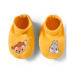 Babyhug Disney Interlock Knit Cap Mittens & Booties Set With Bambi & Friends Graphic Yellow - Diameter 9.5 cm