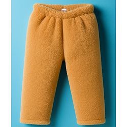 Babyhug Velour Knit Full Raglan Sleeves Winter Wear Night Suit With Bear Applique - Beige