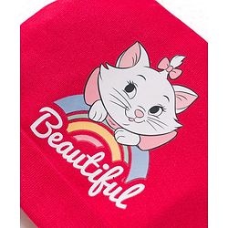 Babyhug Disney Interlock Knit Cap Mittens & Booties Set With Marie Graphic Red - Diameter 9 cm