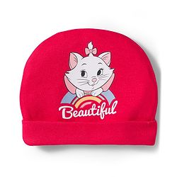 Babyhug Disney Interlock Knit Cap Mittens & Booties Set With Marie Graphic Red - Diameter 9 cm