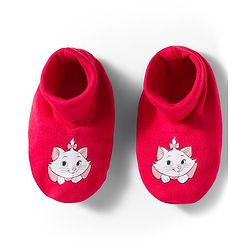 Babyhug Disney Interlock Knit Cap Mittens & Booties Set With Marie Graphic Red - Diameter 9 cm