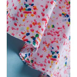 Babyhug Cotton Woven Full Sleeves Cambric Colour Splash Printed Kurta Dhoti Set - White