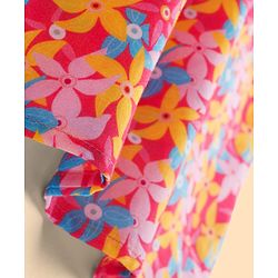Babyhug Cotton Woven Full Sleeves Cambric Floral Printed Kurta Dhoti Set- Multicolour