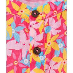 Babyhug Cotton Woven Full Sleeves Cambric Floral Printed Kurta Dhoti Set- Multicolour