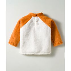 Babyhug Velour Knit Full Raglan Sleeves Winter Wear Night Suit With Face Embroidery - Brown &  White