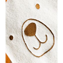 Babyhug Velour Knit Full Raglan Sleeves Winter Wear Night Suit With Face Embroidery - Brown &  White