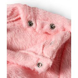 Babyhug Velour Knit Full Sleeves Winter Wear Night Suit With Animal Embriodery - Pink