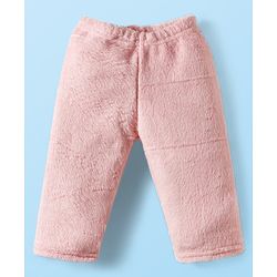 Babyhug Velour Knit Full Raglan Sleeves Winterwear Night Suit With Ear Applique & Pockets - Pink & White