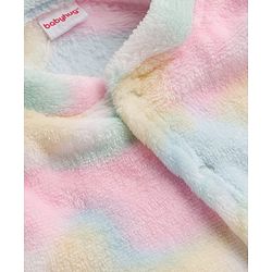 Babyhug Velour Knit Full Sleeves Footed Sleepsuit With Tie Dye Print - Multicolour
