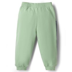 Babyhug Terry Knit Full Sleeves Cut & Sew Text & Animal Print Sweatshirt & Joggers Set - Green