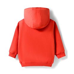Babyhug Terry Knit Full Sleeves Awesome Text Printed Hooded Sweatshirt & Trouser Set - Rust Orange
