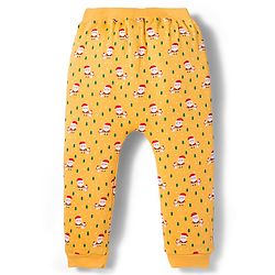 Babyhug Cotton Interlock Knit Full Length Diaper Leggings With Christmas Print Pack Of 3 - Green Yellow & Red