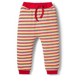 Babyhug Cotton Interlock Knit Full Length Diaper Leggings With Christmas Print Pack Of 3 - Green Yellow & Red