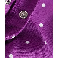 Babyhug Cotton Knit Full Sleeves Footed Sleepsuit With Polka Dots & Unicorn Print - Lavender