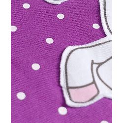 Babyhug Cotton Knit Full Sleeves Footed Sleepsuit With Polka Dots & Unicorn Print - Lavender