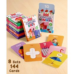 Babyhug 150 Piece Early Learning Flash Cards 8 Themes in One| Educational Double-Sided Cards| Montessori Learning| Fosters Interest| Colorful Cards| Safe & Non-Toxic - Multicolor