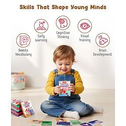 Babyhug 150 Piece Early Learning Flash Cards 8 Themes in One| Educational Double-Sided Cards| Montessori Learning| Fosters Interest| Colorful Cards| Safe & Non-Toxic - Multicolor