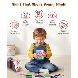 Babyhug 150 Piece Early Learning Flash Cards 8 Themes in One| Educational Double-Sided Cards| Montessori Learning| Fosters Interest| Colorful Cards| Safe & Non-Toxic - Multicolor