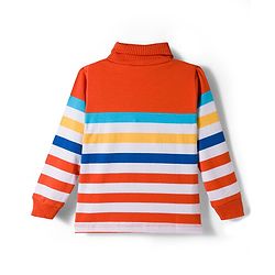 Babyhug Knitted Full Sleeves Turtle Neck Winter T-Shirt - Orange