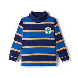 Babyhug Knitted Full Sleeves Turtle Neck Winter T-Shirt - Navy Blue