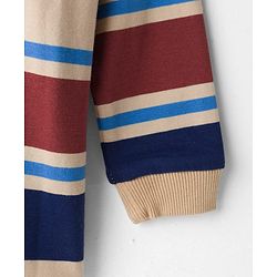 Babyhug Cotton Elastane Knit Full Sleeves Turtle Neck Winter T-Shirt with Stripes - Multicolor