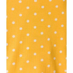 Babyhug Cotton Elastane Knit Full Sleeves Turtle Neck Winter T-Shirt with Polka Dot Print - Yellow