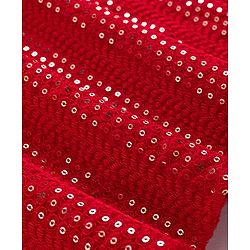 Babyhug Hakoba Woven Full Sleeves Kurta Pyjama Set With Sequin Detailing - Red & White